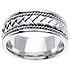 8.5mm 14K White Gold Woven Handmade Band
