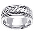 8.5mm 14K White Gold Woven Handmade Band