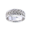 8mm Handmade Rope Braided 14K White Gold Band