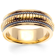 8mm 14k Two Tone Designer Handmade Band