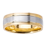 7mm 14k Two Tone Gold Band