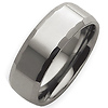Faceted Beveled Edge Polished Tungsten Band