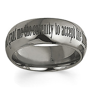 Polished 8mm Tungsten Serenity Prayer Ring