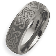 8mm Brushed & Polished Celtic Tungsten Band