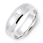 Princess cut Diamond Milgrain Band (0.12 ct.)