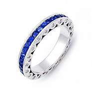 Diamond and Blue Sapphire Eternity Band (0.40 ct.)