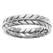 6mm Wheat 14K White Gold Braided Ring Band