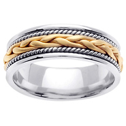 7mm 14k Two Tone Braided Handmade Band