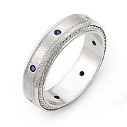 Bezel Set Blue Sapphire Semi Eternity Band (0.13 ct.)