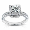 14K White Gold 1.00ct Princess Cut Engagement Ring