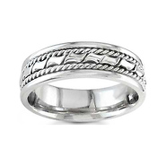 6mm 14k White Gold Band