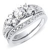 1.00ct 14K White Gold Engagement Ring Set