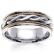 7mm 14k Two Tone Braided Band