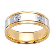 7mm 14k Two Tone Designer Band