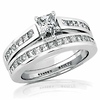 14K White Gold Princess Cut Channel Set Engagement Ring Set