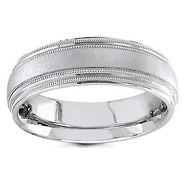 7mm 14k White Gold Milgrain Band