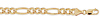 7mm 14K Gold Yellow Pave Figaro Chain