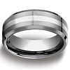 8mm Tungsten 18K Gold Inlay Designer Comfort Fit Wedding Band
