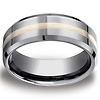8mm Tungsten 18K Gold Inlay Designer Comfort Fit Wedding Band