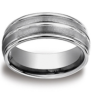 8mm Tungsten Designer Comfort Fit Wedding Band