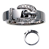 14k White Gold Diamond Buckle Ring 4.6gr (0.17ct diamonds)