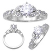 18k White Gold Diamond Engagement Ring 0.65ct center 0.20ct side