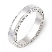 Signature Edge White gold Milgrain Wedding Band