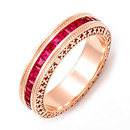 rose gold signature edge ruby eternity band