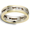 14K Two Tone Gold Dora Moving Diamond Wedding Ring, 0.54 tcw