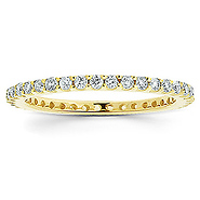 14K Yellow Gold 0.5ct Prong Set Round Diamond Eternity Ring