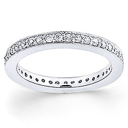 Milgrain 14K White Gold 0.5ctw Pave Set Round Diamond Eternity Ring