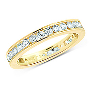 14K Yellow Gold 1ctw Channel Set Round Diamond Eternity Ring