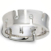 Diamond 18K White Gold Staggered Dora Wedding Ring, 0.25 tcw