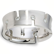 Diamond 14K White Gold Staggered Dora Wedding Ring, 0.25 tcw