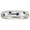 4mm 14K White Gold Stagger Bezel Blue Sapphire Eternity Band