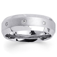 .16ct 14k White Gold Diamond Wedding Band