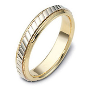 Two Tone 5.00 mm 14K Two Tone Gold Dora Wedding Band