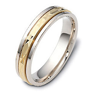 Two Tone 5.00mm 14K Two Tone Gold Dora Wedding Band
