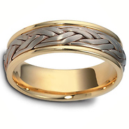 7.00 mm 18K Two Tone Woven Dora Wedding Band