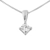 14K White Gold 0.33ct Princess Cut 4 Prong Solitaire Pendant