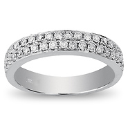 14K White Gold 2 Row Pav� Set 0.50ctw Diamond Band