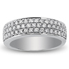 14K White Gold 3 Row Pav� Set 0.75ctw Diamond Band