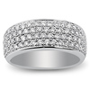 14K White Gold 4 Row Pav� Set 1.00ctw Diamond Band