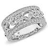 14K White Gold 0.25ctw Diamond Floral Design Ring