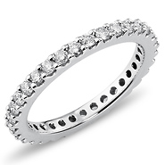 14K White Gold 0.75ctw Prong Set Round Diamond Eternity Ring