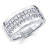 14K 2.85ctw Invisible Set Princess Channel Men's Ring
