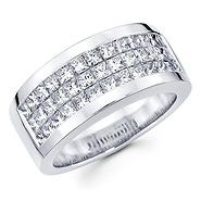 14K 2.85ctw Invisible Set Princess Channel Men's Ring