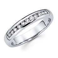 14K White Gold 0.40ctw Round Diamond Channel Set Band