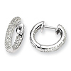 14K White Gold 15mm Diamond Pav� Set Hinged Hoop Earrings