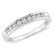 14K White Gold Channel Round Cut Anniversary Diamond Wedding Ring